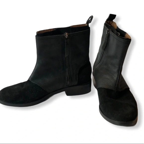 KDB Kelsi Dagger Brooklyn black boots 7.5 leather suede - Picture 1 of 7